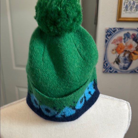 Coach Other - Coach Green and Blue Knit Pom-Pom Hat